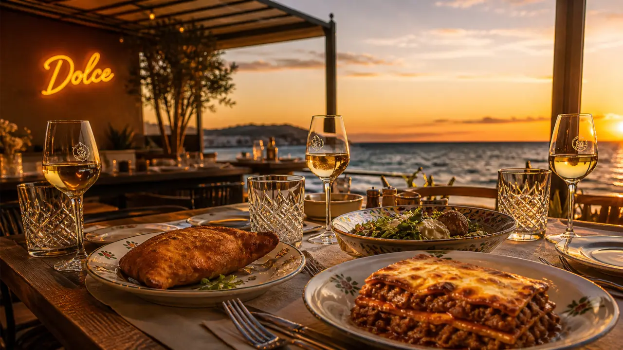 Dolce mourillon, terrasse italienne au Mourillon vue mer golden hour