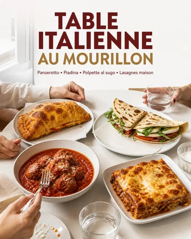 Dolce Mourillon : spécialités italiennes servies sur une table conviviale