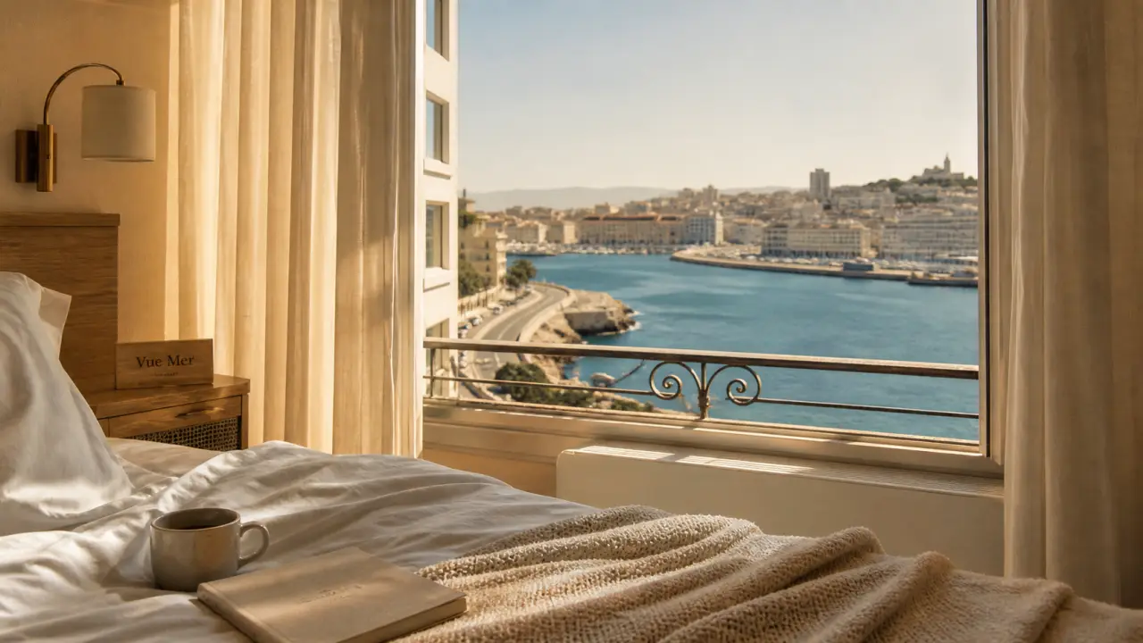 Hotel marseille vue mer depuis la chambre sur la Corniche