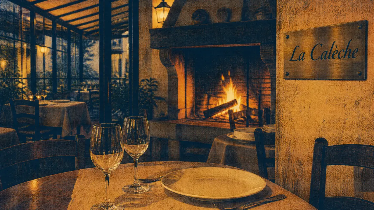 Restaurant la caleche le beausset : salle chaleureuse, cheminée et véranda