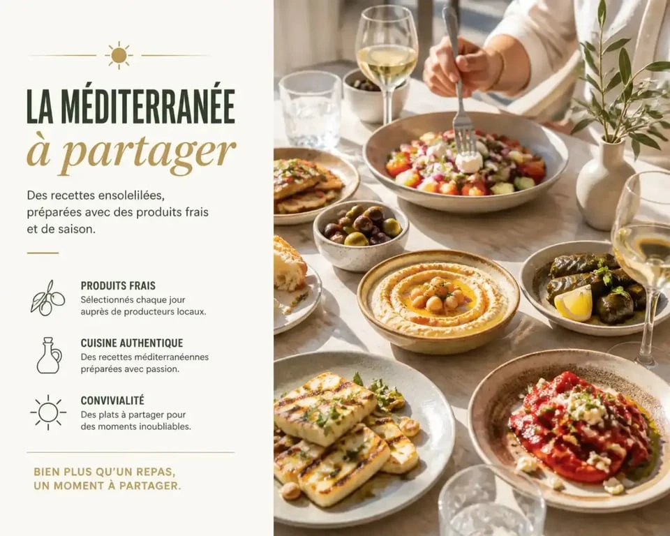 Plats à partager au Comptoir de Noé, cuisine méditerranéenne conviviale