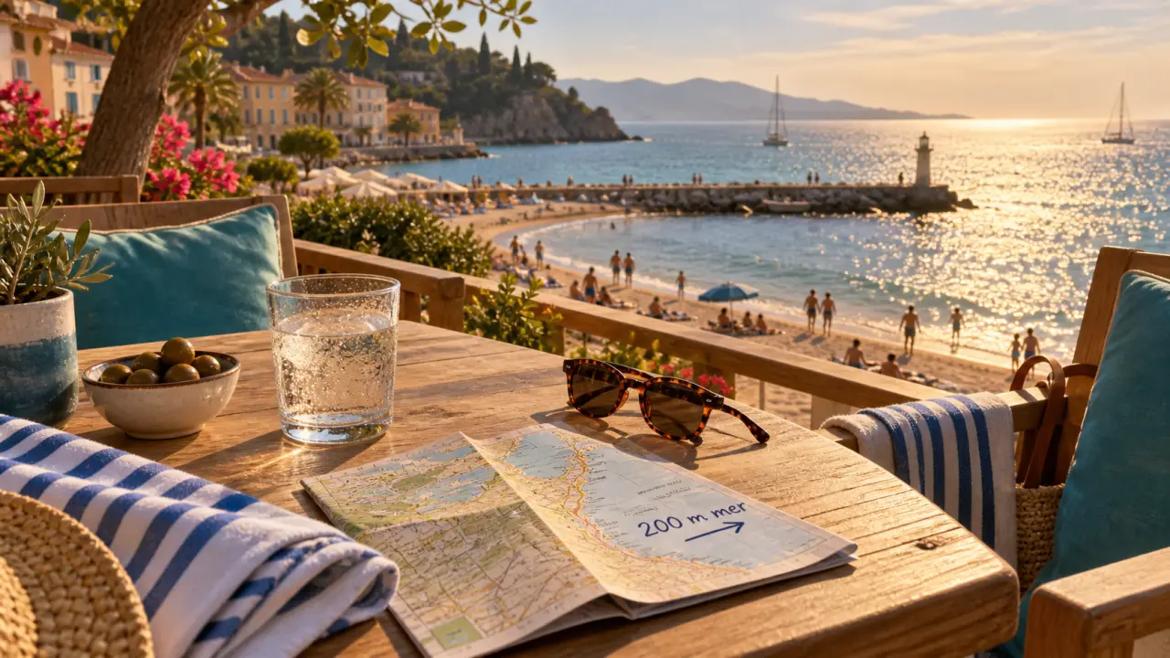 Location vacances bord de mer Méditerranée France, terrasse à 200 m de la plage