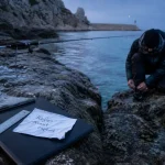 Peche en bord de mer mediterranee : pêcheur près des rochers, règles à respecter