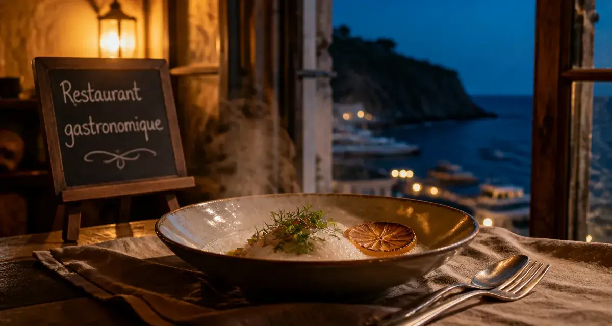 Restaurant agde gastronomique, table raffinée avec vue mer Méditerranée