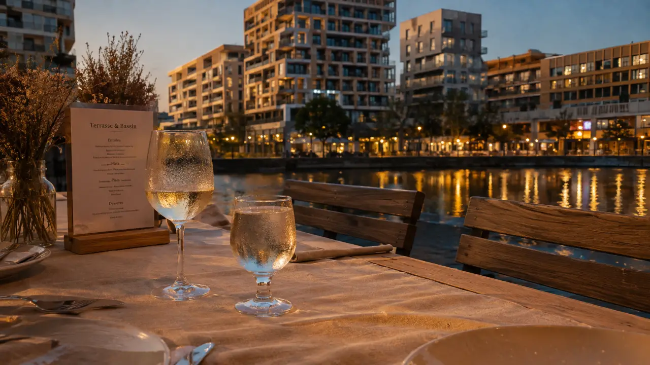 Terrasse avec vue sur le Bassin Jacques Cœur à Montpellier : restaurants bassin jacques coeur montpellier
