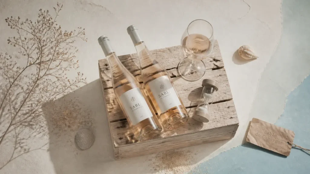Vins des sables : rosé pâle de Camargue sur sable fin