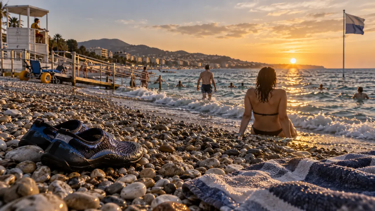 Plage de Carras à Nice, plage publique de galets accessible près de l’aéroport