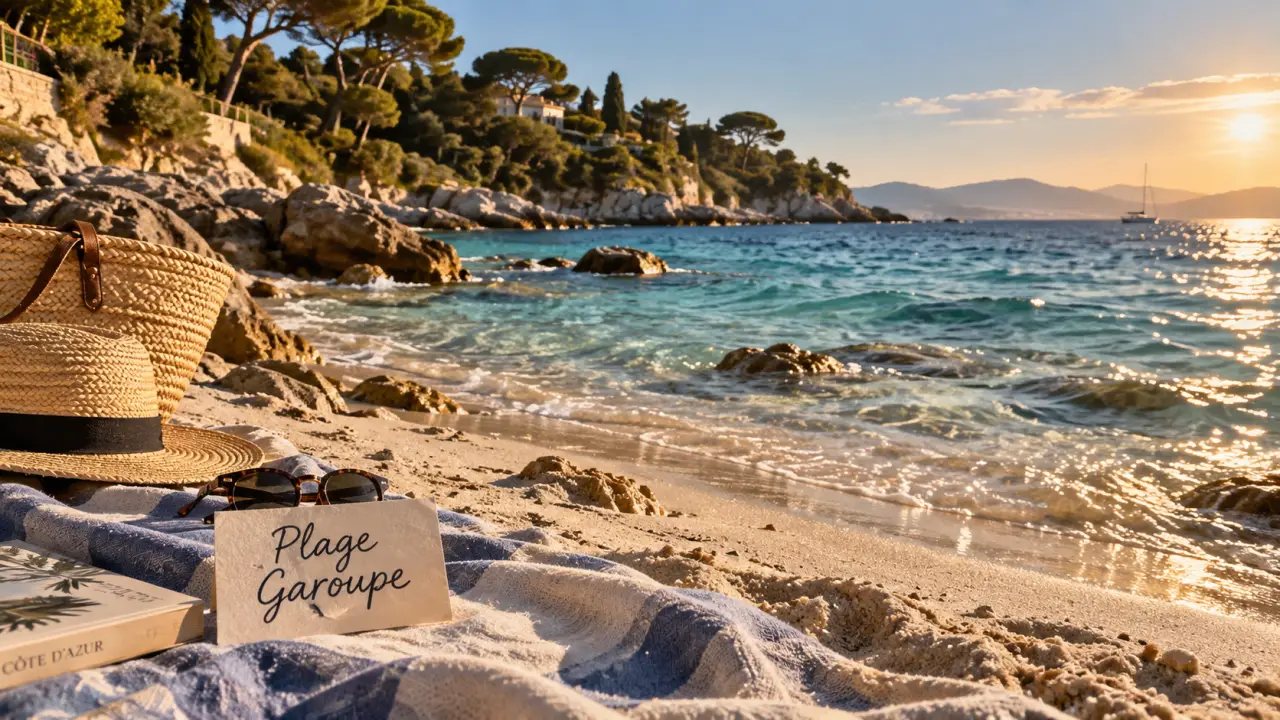 Plage de la garoupe : sable fin et eau turquoise