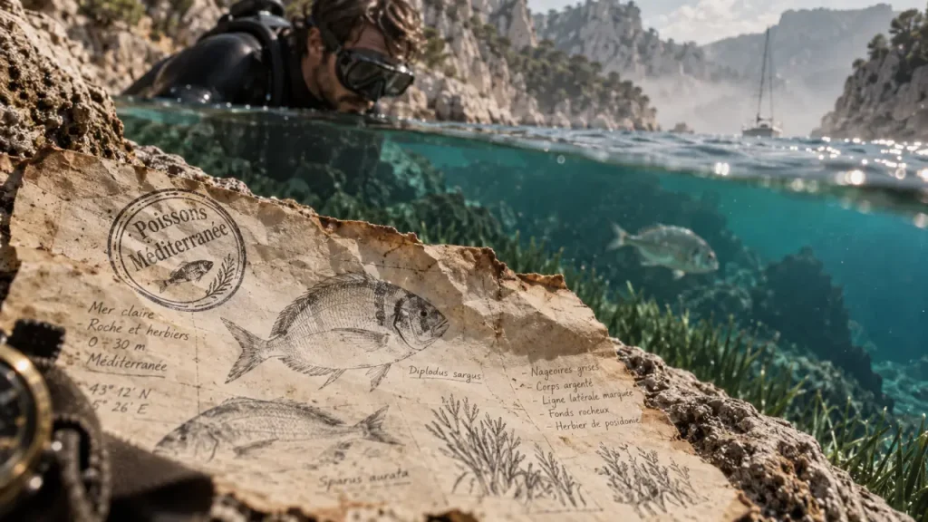 Poisson méditerranée : identifier 7 espèces par silhouette et habitat en Méditerranée