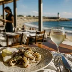 Restaurant le pecheur cap d agde : assiette de seiches à la lotoise au Môle, bord de mer